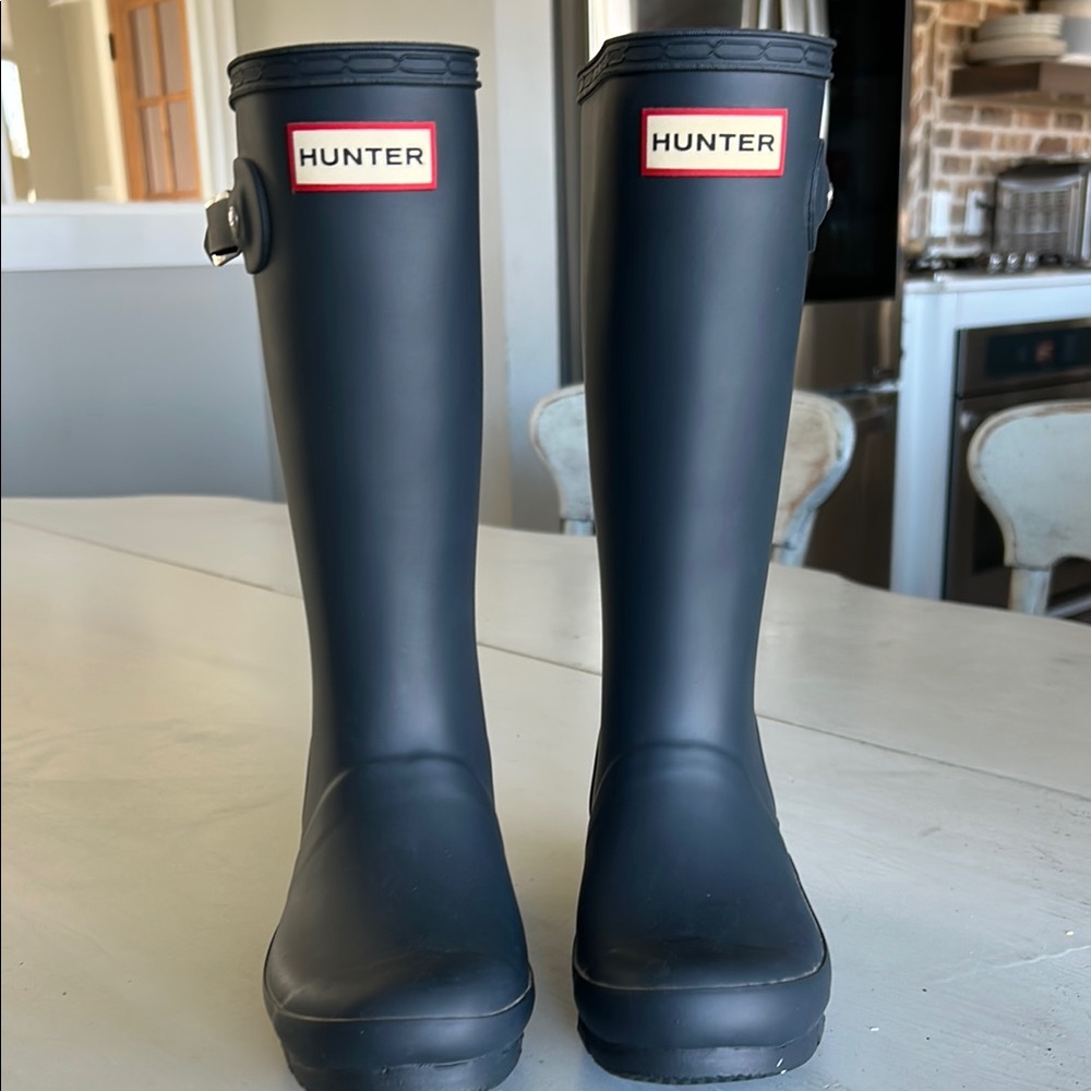 Hunter Tall Navy Rain Boots